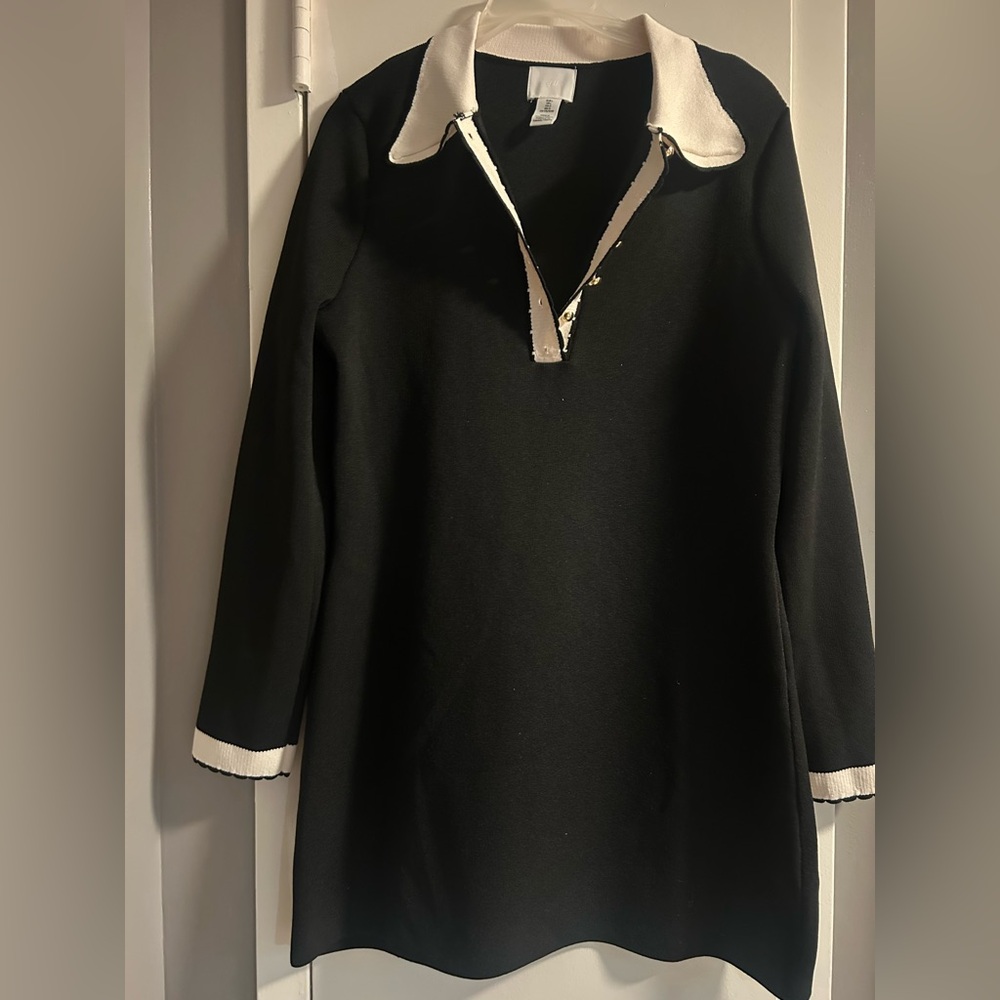 H&M cream and black dress Large. Chic, Work Wear, Date night